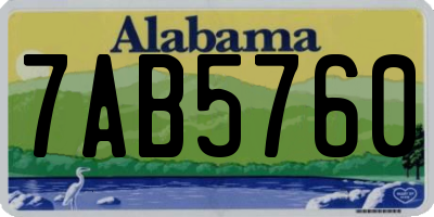 AL license plate 7AB5760