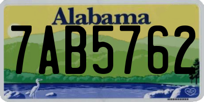 AL license plate 7AB5762