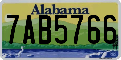AL license plate 7AB5766
