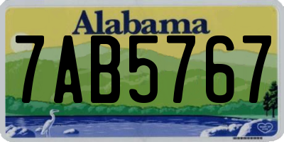AL license plate 7AB5767
