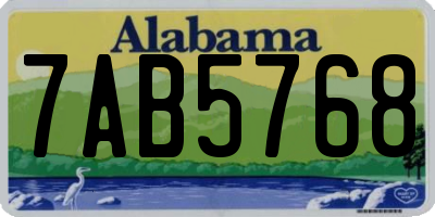 AL license plate 7AB5768