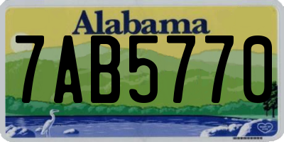 AL license plate 7AB5770