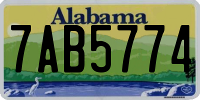AL license plate 7AB5774