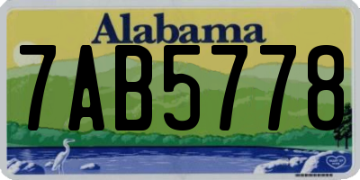 AL license plate 7AB5778