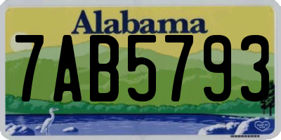 AL license plate 7AB5793