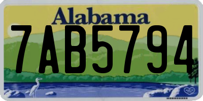 AL license plate 7AB5794