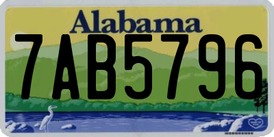 AL license plate 7AB5796