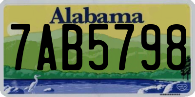 AL license plate 7AB5798