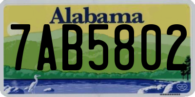 AL license plate 7AB5802