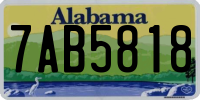 AL license plate 7AB5818