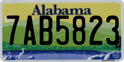 AL license plate 7AB5823