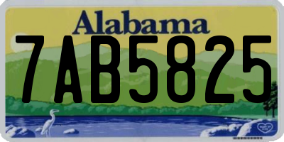 AL license plate 7AB5825
