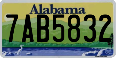 AL license plate 7AB5832