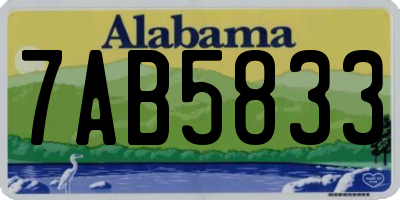 AL license plate 7AB5833