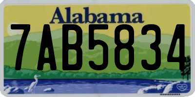 AL license plate 7AB5834