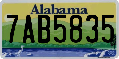 AL license plate 7AB5835