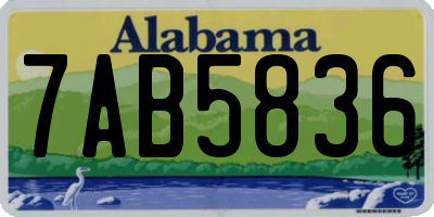 AL license plate 7AB5836