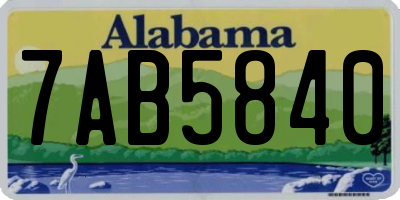 AL license plate 7AB5840