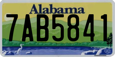 AL license plate 7AB5841