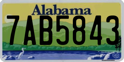AL license plate 7AB5843
