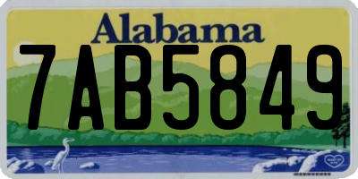 AL license plate 7AB5849