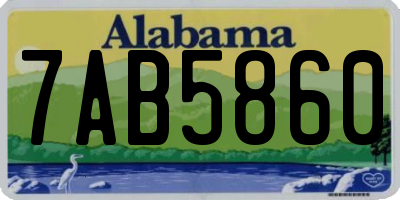 AL license plate 7AB5860