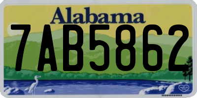 AL license plate 7AB5862