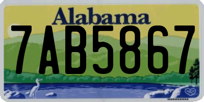 AL license plate 7AB5867