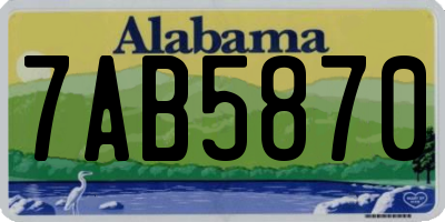AL license plate 7AB5870
