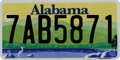 AL license plate 7AB5871