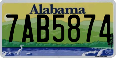 AL license plate 7AB5874
