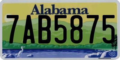 AL license plate 7AB5875