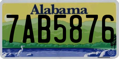AL license plate 7AB5876