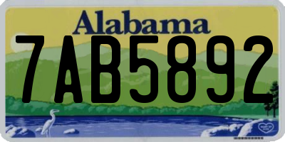 AL license plate 7AB5892