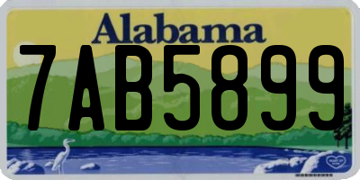 AL license plate 7AB5899
