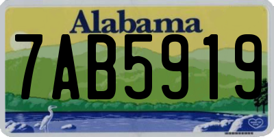 AL license plate 7AB5919