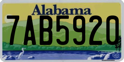AL license plate 7AB5920