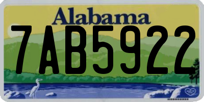 AL license plate 7AB5922