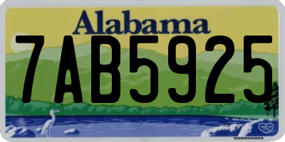 AL license plate 7AB5925