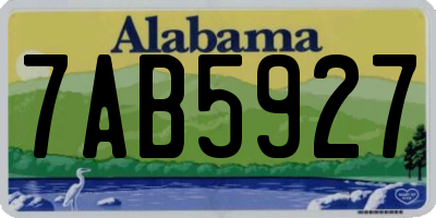 AL license plate 7AB5927
