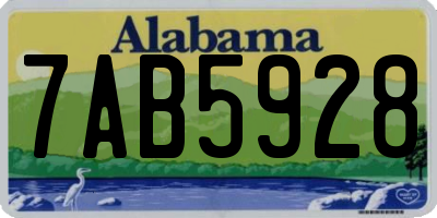 AL license plate 7AB5928