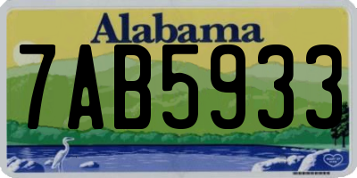 AL license plate 7AB5933