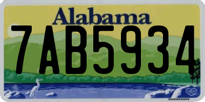 AL license plate 7AB5934
