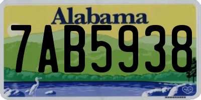 AL license plate 7AB5938