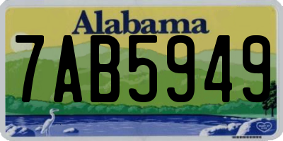 AL license plate 7AB5949