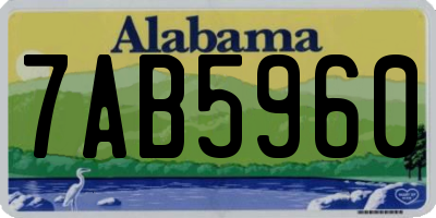 AL license plate 7AB5960