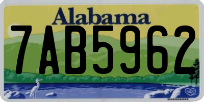 AL license plate 7AB5962