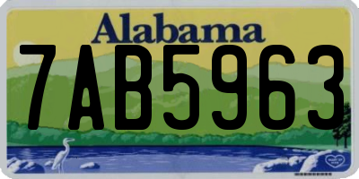 AL license plate 7AB5963