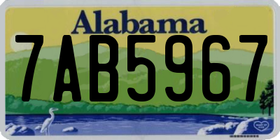 AL license plate 7AB5967