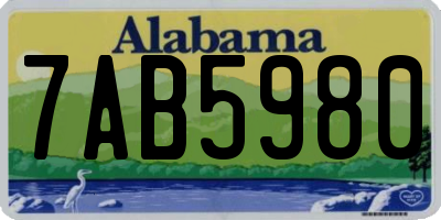 AL license plate 7AB5980